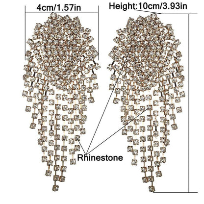 Kinky Cloth 200000168 Large Rhinestone Dangle Earrings