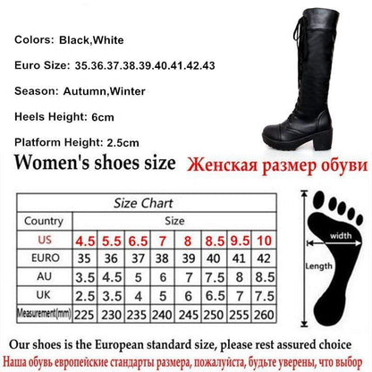 Kinky Cloth 200000998 Large Size Lace-Up Knee High Boots