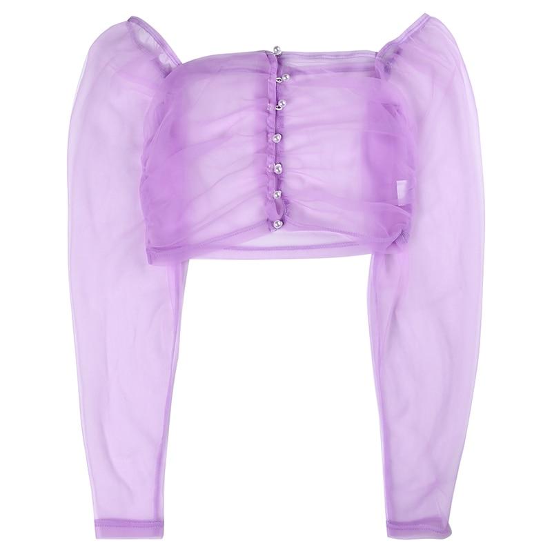 Kinky Cloth 200000791 Lavender / L Lavender Sheer Transparent Crop Top