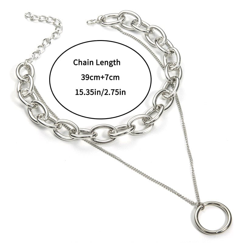 Kinky Cloth Layered Circle Pendant Necklace