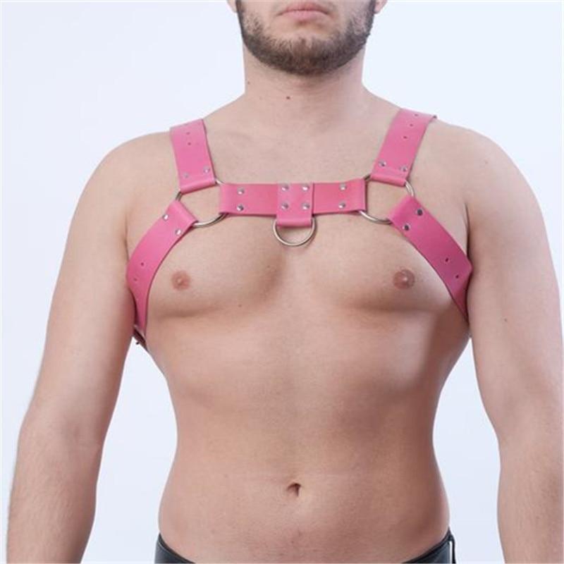 Kinky Cloth 200003585 Pink Leather Buckle Strap U-Ringed Harness