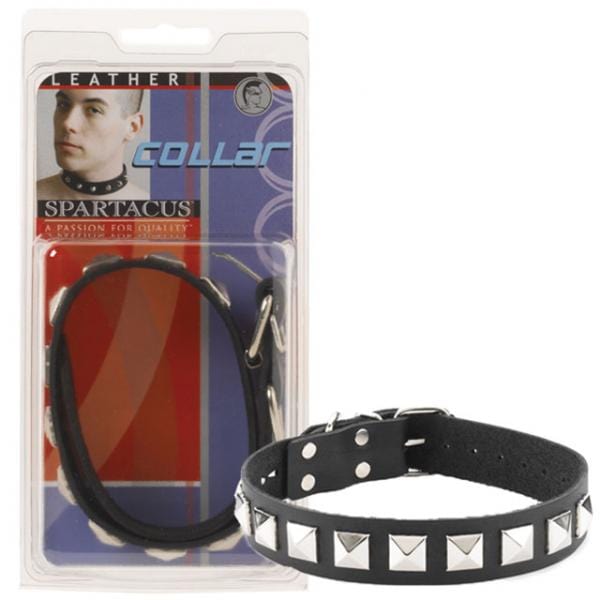 Spartacus Bondage Leather Collar 1 Inch With Assorted Studs