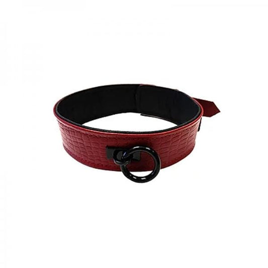 Rouge Garments LTD. Bondage Leather Collar Cuffs Burgunday & Black Accessories