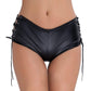 Leather Lace Up Hollow Out Side Underwear