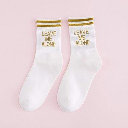 Kinky Cloth Socks Gold Leave Me Alone Socks