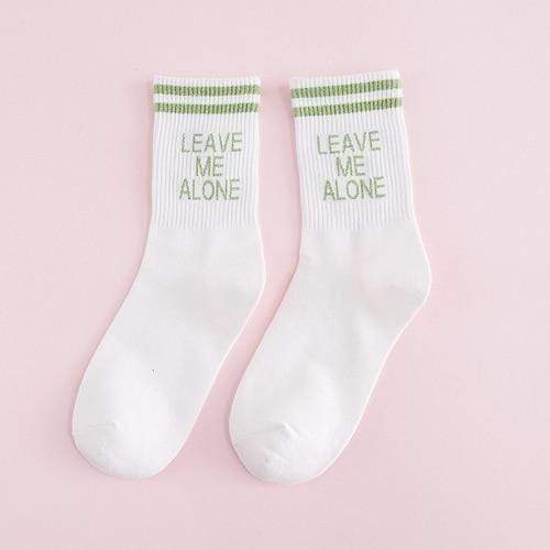 Kinky Cloth Socks Green Leave Me Alone Socks