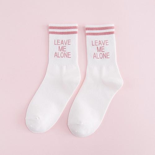 Kinky Cloth Socks Pink Leave Me Alone Socks