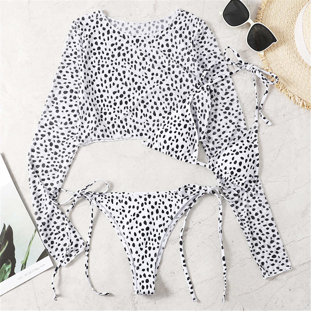 Kinky Cloth White Leopard / S Leopard Print Bikini Set Swimwear