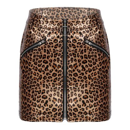 Kinky Cloth Leopard Print Mini Skirt