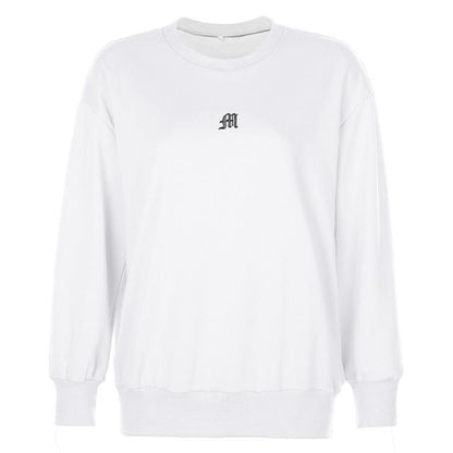 Kinky Cloth 200000348 White / S Letter M Embroidery Loose Sweatshirt