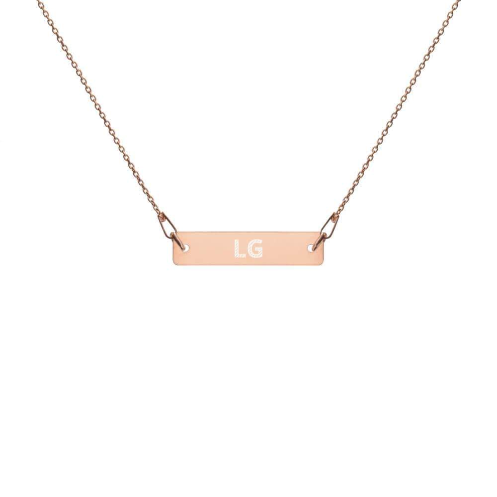 Kinky Cloth 18K Rose Gold / 16" LG Little Girl Engraved Silver Chain Necklace