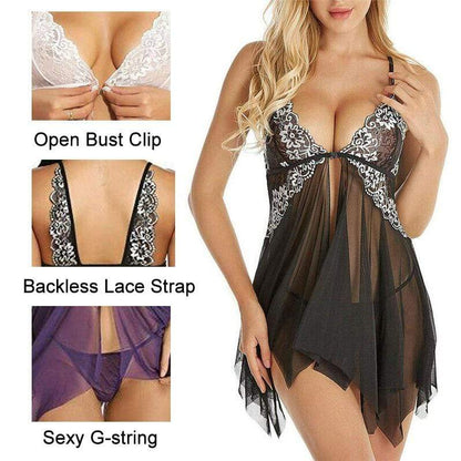Kinky Cloth 200001895 Lingerie Mesh Floral G-string Nightdress