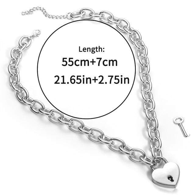 Kinky Cloth accessories Heart Lock Lock & Chain Choker