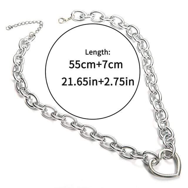 Kinky Cloth accessories Heart Ring Lock & Chain Choker