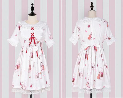 Kinky Cloth White Short Sleeves / S Lolita Bunny Dress