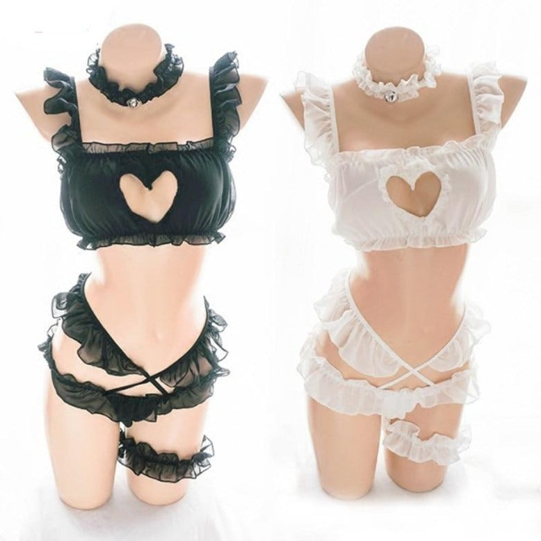 Kinky Cloth 200003989 Lolita Hollow Heart Lace Lingerie Set