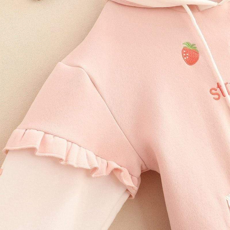 Kinky Cloth 200000348 Lolita Hooded Strawberry Pink Sweatshirt