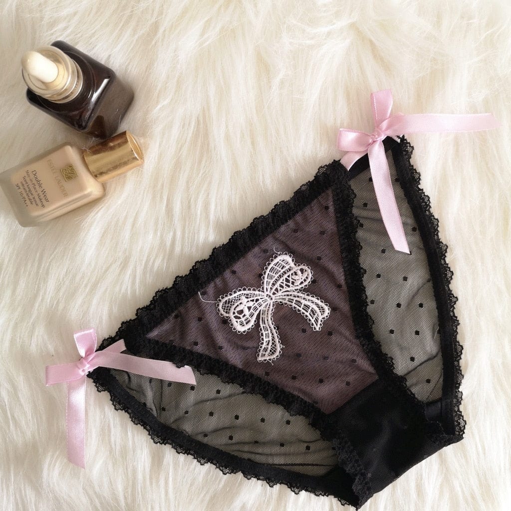 Kinky Cloth Black / M / 1pc Lolita Lace Bow Lingerie Panty