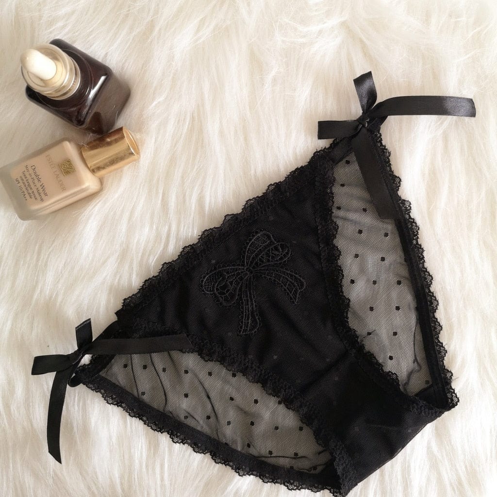 Kinky Cloth Black1 / M / 1pc Lolita Lace Bow Lingerie Panty