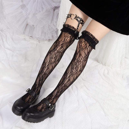 Kinky Cloth 200000868 Black / One Size Lolita Lace Over Knee Stockings