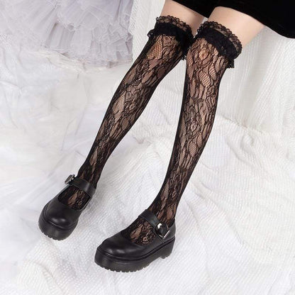 Kinky Cloth 200000868 Lolita Lace Over Knee Stockings