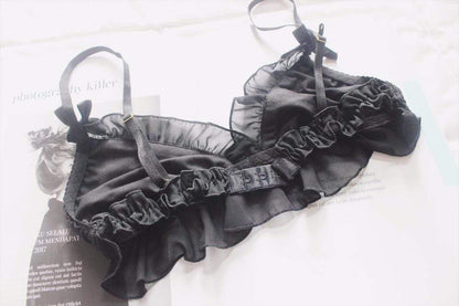 Kinky Cloth Black Lolita Ruffle Lingerie Set