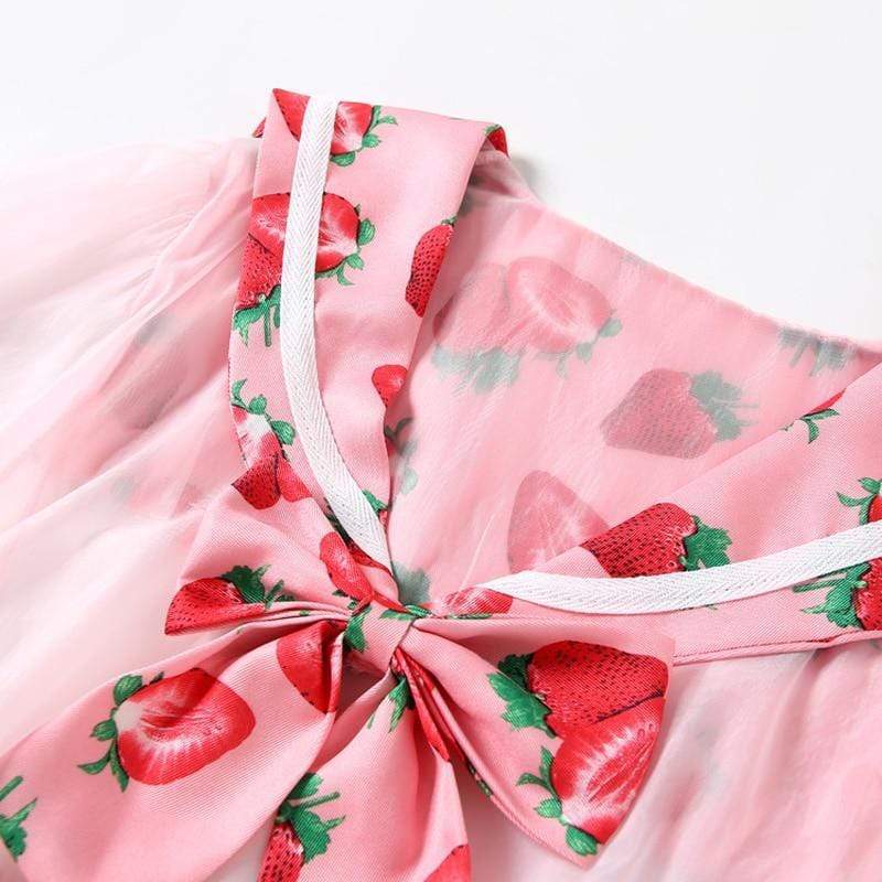 Kinky Cloth 200003986 Lolita Sailor Strawberry Crop Top Uniform