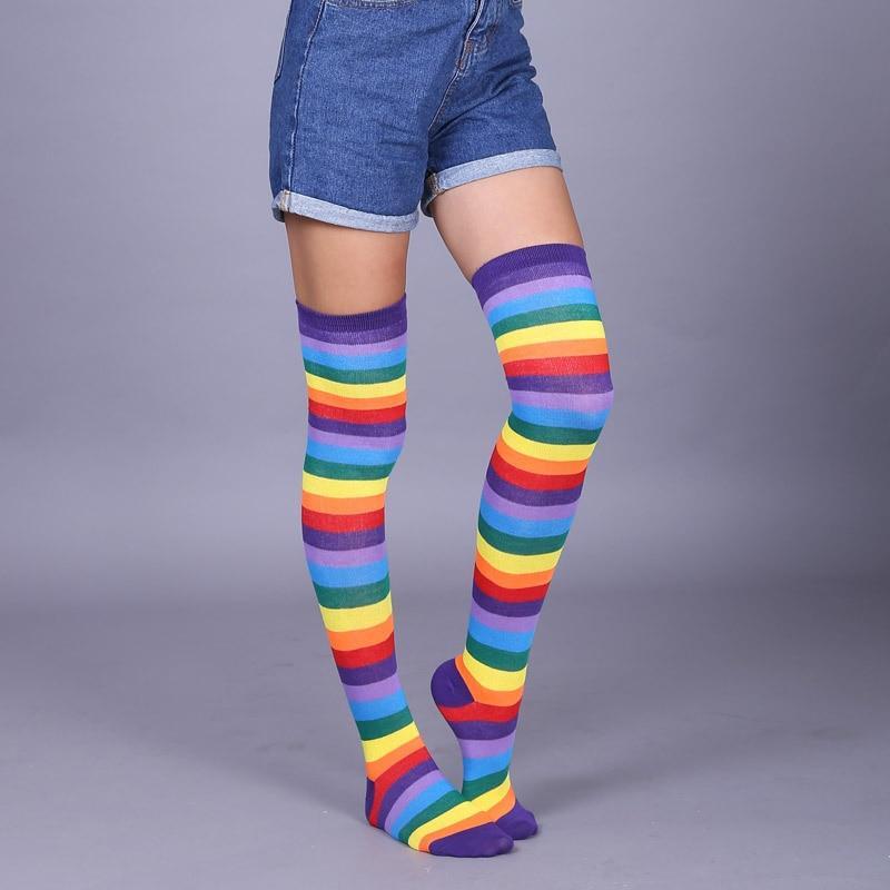 Kinky Cloth 200000868 Rainbow 02 / One Size Long Rainbow Socks