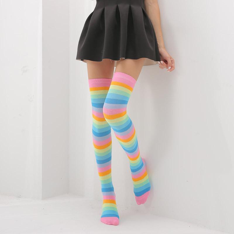 Kinky Cloth 200000868 Rainbow 03 / One Size Long Rainbow Socks