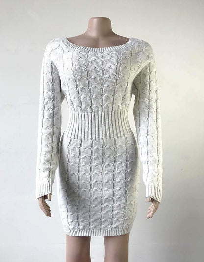 Kinky Cloth Dresses Long Sleeve Knitted Sweater Dress