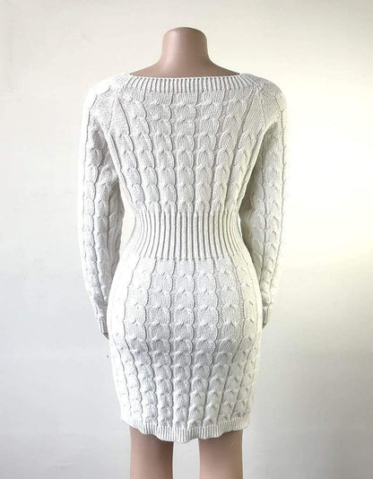 Kinky Cloth Dresses Long Sleeve Knitted Sweater Dress