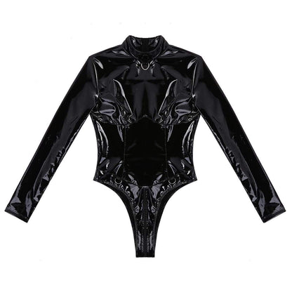Kinky Cloth Bodysuit Black / L Long Sleeve Latex Bodysuit
