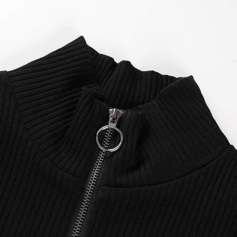 Kinky Cloth black / L Long Sleeve Shoulder Cut Bodysuit