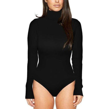 Kinky Cloth Bodysuit Black / L Long Sleeve Turtle Neck Bodysuit