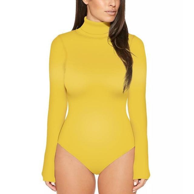 Kinky Cloth Bodysuit Gold / L Long Sleeve Turtle Neck Bodysuit