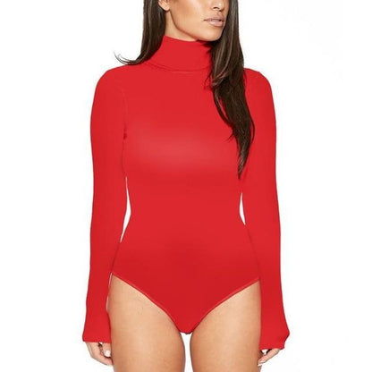 Kinky Cloth Bodysuit Red / L Long Sleeve Turtle Neck Bodysuit