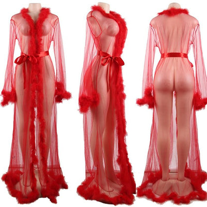 Kinky Cloth 200001895 Long Transparent Sheer Lingerie Robe