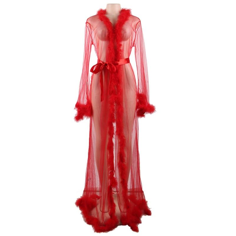Kinky Cloth 200001895 Long Transparent Sheer Lingerie Robe