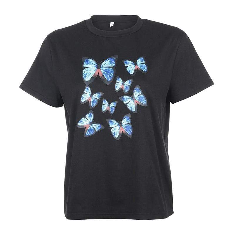 Kinky Cloth 200000791 Black / L Loose T-Shirt with Butterfly Print