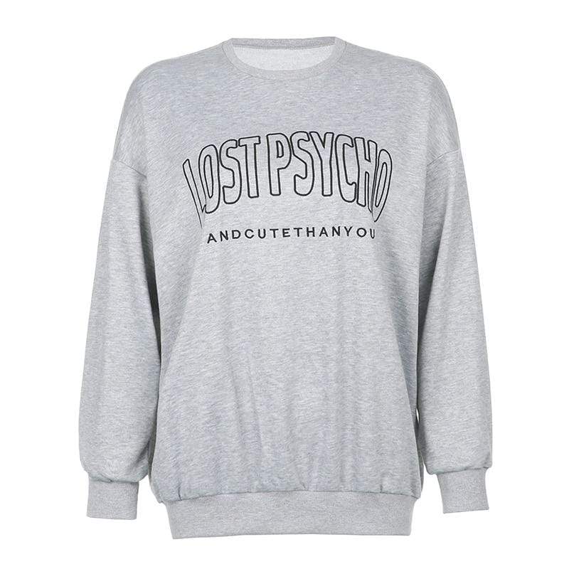 Kinky Cloth 200000348 Gray / S Lost Psycho And Cute Than You Oversized Sweatshirt
