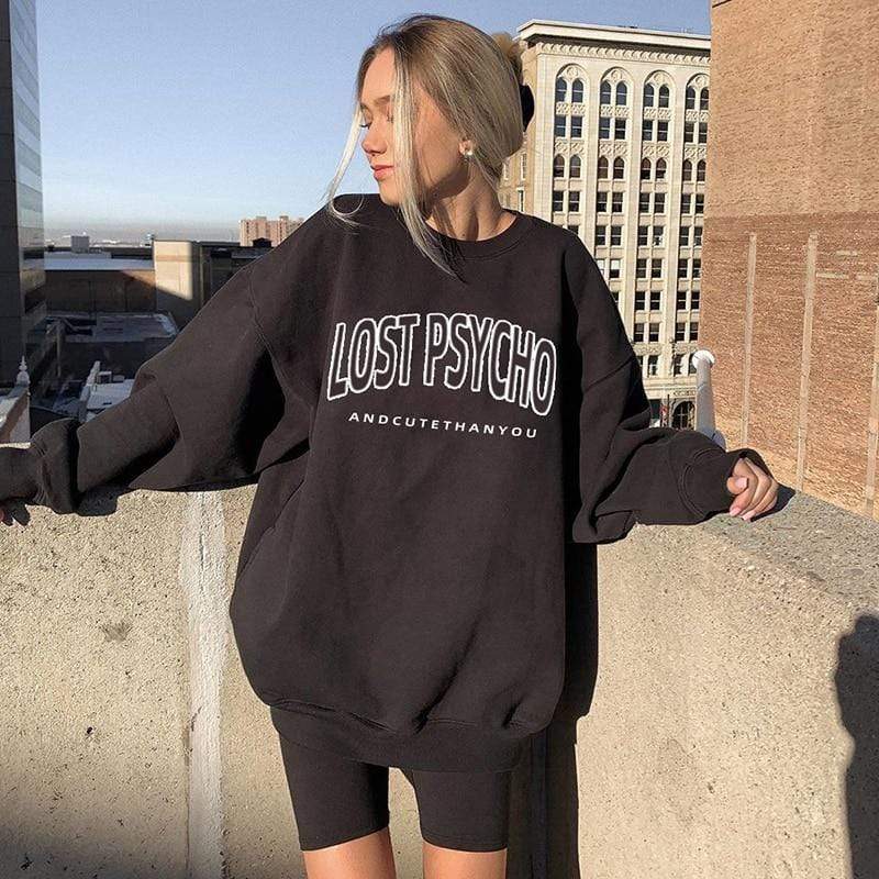 Kinky Cloth 200000348 Lost Psycho And Cute Than You Oversized Sweatshirt