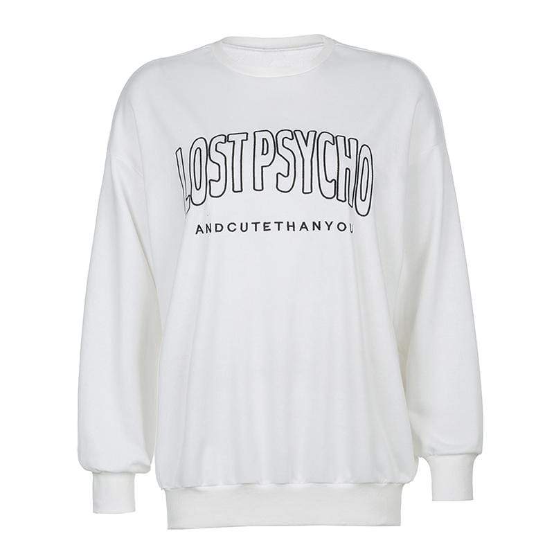 Kinky Cloth 200000348 White / S Lost Psycho And Cute Than You Oversized Sweatshirt