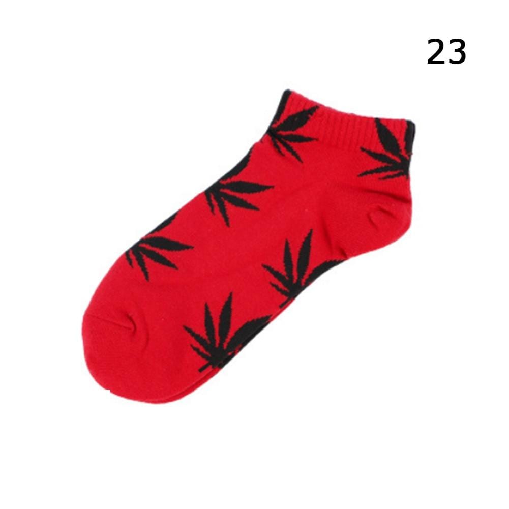 Kinky Cloth Socks 23 Marijuana Leaf Short Socks