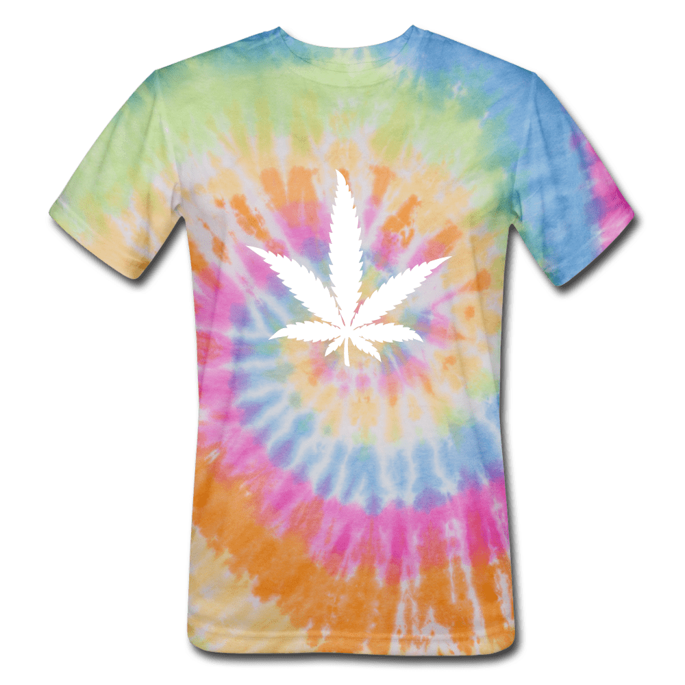 SPOD Unisex Tie Dye T-Shirt rainbow / S Marijuana Leaf Tie Dye T-Shirt