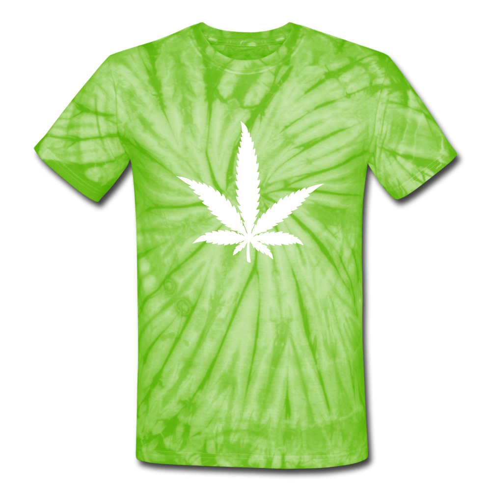 SPOD Unisex Tie Dye T-Shirt spider lime green / S Marijuana Leaf Tie Dye T-Shirt