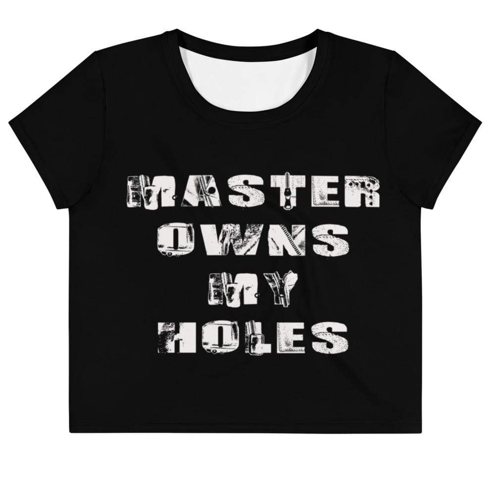 Master Owns My Holes White Crop Top Tee