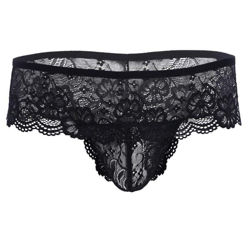 Kinky Cloth 200001799 Black / One Size Men's Lacework Open Butt Brief