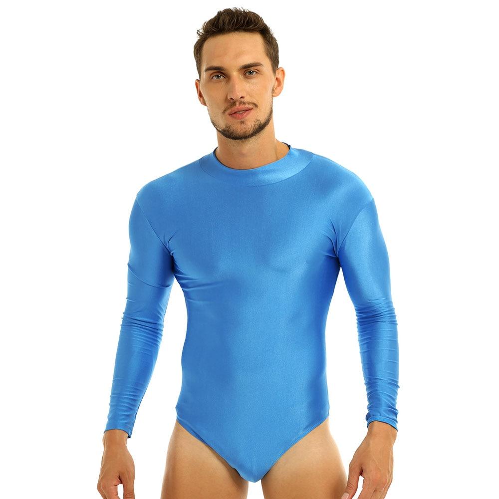 Kinky Cloth 200001800 Light Blue / M Men's Leotard Long Sleeve Bodysuits