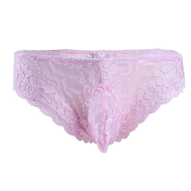 Kinky Cloth 200001799 Pink / M Mens Floral Lace Bulge Pouch Brief