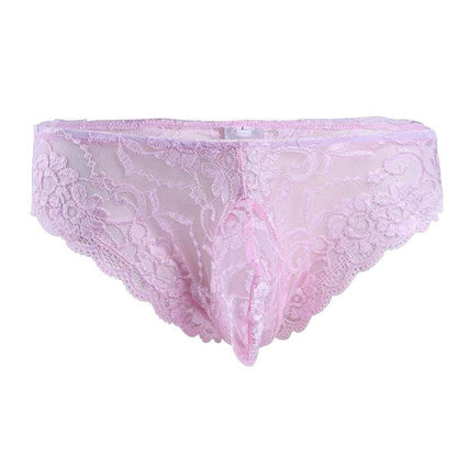 Kinky Cloth 200001799 Pink / M Mens Floral Lace Bulge Pouch Brief